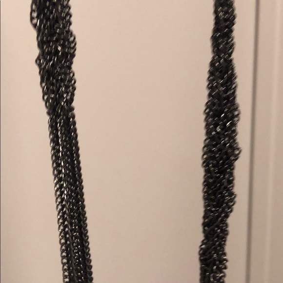 Dark grey metal long necklace - Picture 3 of 3